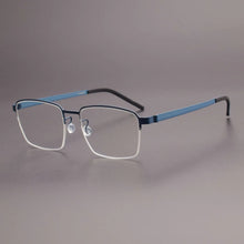 Carica l&#39;immagine nel visualizzatore di Gallery, Retro art college style eyewear Read optical myopia eyeglasses Pure titanium business Japanese square super light glasses frame