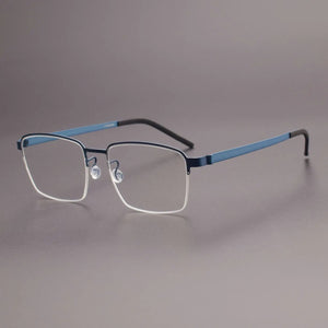 Retro art college style eyewear Read optical myopia eyeglasses Pure titanium business Japanese square super light glasses frame