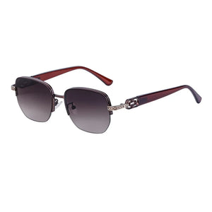 Retro box sunglasses for men's personalized half frame driving sunglasses for men's