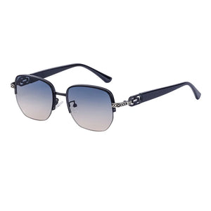 Retro box sunglasses for men's personalized half frame driving sunglasses for men's