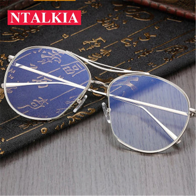Retro design Big Metal Frame for Women glasses transparent unisex student Spectacles men male adorn eyeglasses computer eyewear