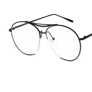Retro design Big Metal Frame for Women glasses transparent unisex student Spectacles men male adorn eyeglasses computer eyewear