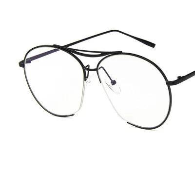 Retro design Big Metal Frame for Women glasses transparent unisex student Spectacles men male adorn eyeglasses computer eyewear