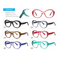 Load image into Gallery viewer, Reven 2146 TR90 Round Glasses Frame Women Vintage Prescription Eyeglasses Anti-Blue Ray Myopia Optical Spectacles