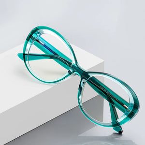 Reven 2146 TR90 Round Glasses Frame Women Vintage Prescription Eyeglasses Anti-Blue Ray Myopia Optical Spectacles