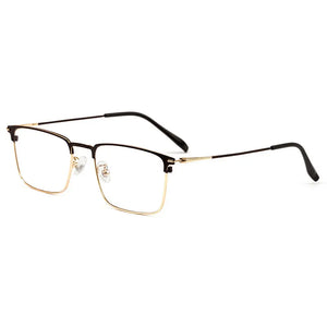 Reven Jate 0606 Full Rim Square Shape Alloy Men Eyeglasses Frame Prescription Man Eyewear Rx-able Glasses Spectacles Frame
