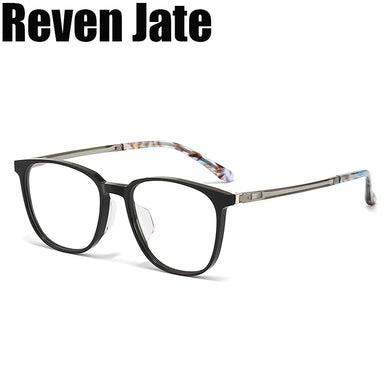 Reven Jate 1106 Acetate Optical Glasses Frame Women Retro Vintage Square Eyeglasses Prescription Spectacles Myopia Eyewear