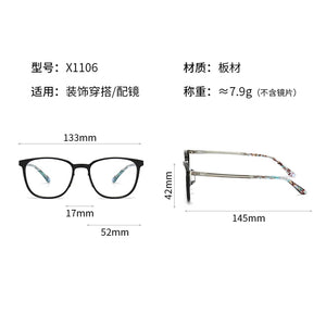 Reven Jate 1106 Acetate Optical Glasses Frame Women Retro Vintage Square Eyeglasses Prescription Spectacles Myopia Eyewear