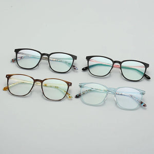 Reven Jate 1106 Acetate Optical Glasses Frame Women Retro Vintage Square Eyeglasses Prescription Spectacles Myopia Eyewear