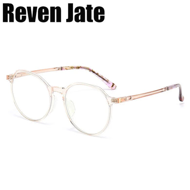 Reven Jate 1108 Acetate Optical Glasses Frame Women Retro Vintage Round Eyeglasses Prescription Spectacles Myopia Eyewear