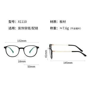 Reven Jate 1110 Acetate Optical Glasses Frame Women Retro Vintage Round Eyeglasses Prescription Spectacles Myopia Eyewear