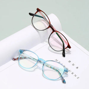 Reven Jate 1110 Acetate Optical Glasses Frame Women Retro Vintage Round Eyeglasses Prescription Spectacles Myopia Eyewear