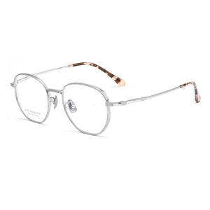 Reven Jate 2048T Round Optical Glasses Pure Titanium Frame Prescription Eyeglasses Rx Women for Female Eyewear