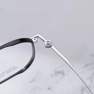 Reven Jate 21003 polygon Optical Glasses Pure Titanium Frame Prescription Eyeglasses Rx Women for Female Eyewear