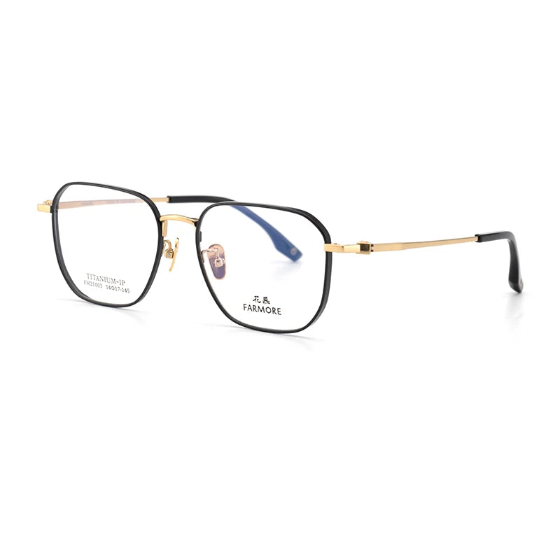 Reven Jate 21003 polygon Optical Glasses Pure Titanium Frame Prescription Eyeglasses Rx Women for Female Eyewear
