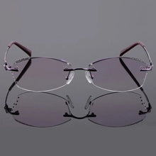 Carica l&#39;immagine nel visualizzatore di Gallery, Reven Jate 2123 Pure Titanium Rimless Diamond Cutting Woman Glasses Frame Optical Prescription Eyeglasses Women Eyewear Fashion