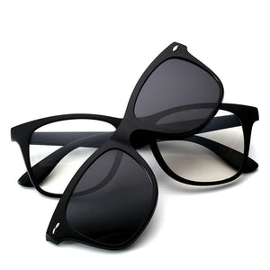 Reven Jate 2208 Polarized Night Vision Sunshades Tr-90 Plastic Super Light Glasses Frame with Magnetic Polarize Sunglasses Clips