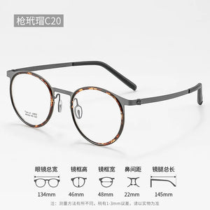 Reven Jate 2600 Optical Pure Titanium Round  Frame Prescription Eyeglasses Rx Men or Women Glasses for Male Female Eyewear