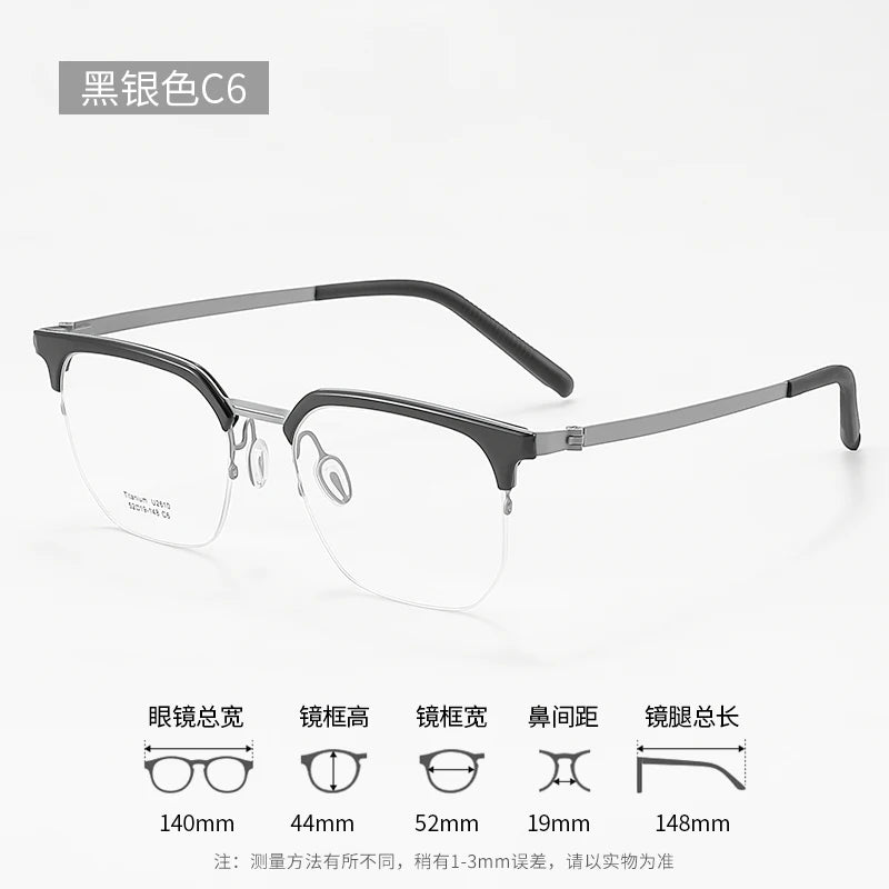 Reven Jate 2610 Optical Pure Titanium Square Frame Prescription Eyeglasses Rx Men or Women Glasses for Male Female Eyewear