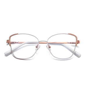 Reven Jate 3014 Anti Blue Ray Light Blocking Full Rim Alloy Metal Eyeglasses Frame for Women Optical Eyewear Glasses Frame