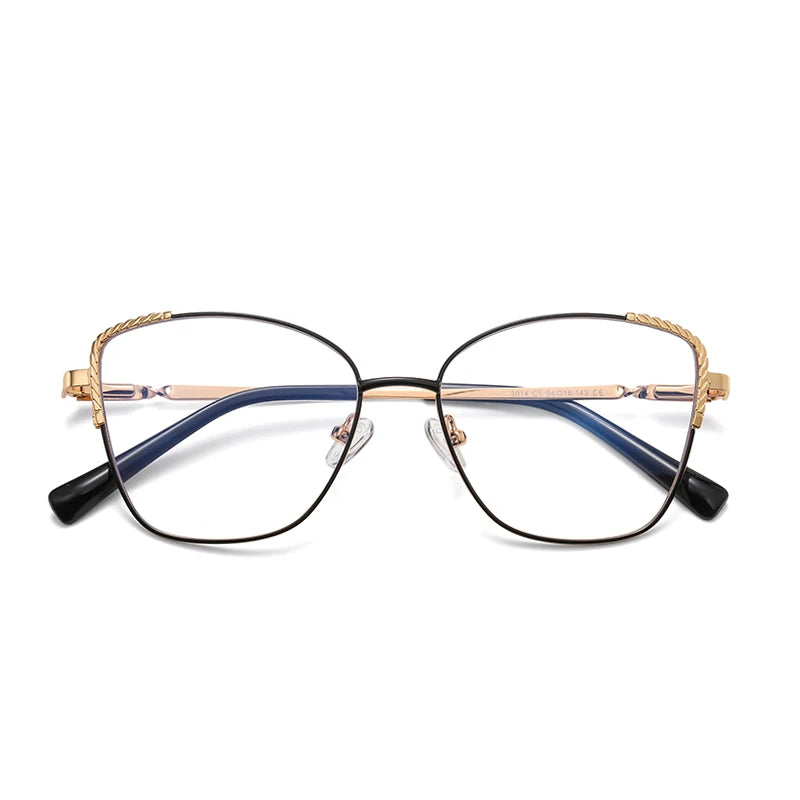 Reven Jate 3014 Anti Blue Ray Light Blocking Full Rim Alloy Metal Eyeglasses Frame for Women Optical Eyewear Glasses Frame
