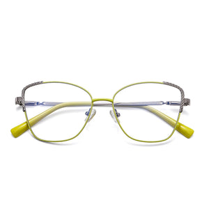 Reven Jate 3014 Anti Blue Ray Light Blocking Full Rim Alloy Metal Eyeglasses Frame for Women Optical Eyewear Glasses Frame