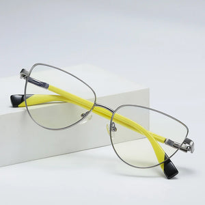 Reven Jate 3018 Anti Blue Ray Light Blocking Full Rim Alloy Metal Eyeglasses Frame for Women Optical Eyewear Glasses Frame