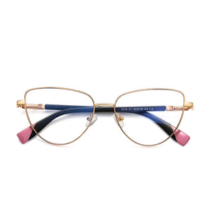 Reven Jate 3018 Anti Blue Ray Light Blocking Full Rim Alloy Metal Eyeglasses Frame for Women Optical Eyewear Glasses Frame