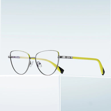 Reven Jate 3018 Anti Blue Ray Light Blocking Full Rim Alloy Metal Eyeglasses Frame for Women Optical Eyewear Glasses Frame