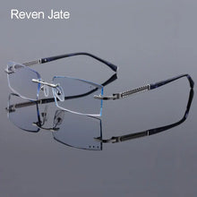 Load image into Gallery viewer, Reven Jate 58130 Pure Titanium Rimless Diamond Cutting Man Glasses Frame Optical Prescription Eyeglasses Men Eyewear Fashion