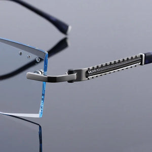 Reven Jate 58130 Pure Titanium Rimless Diamond Cutting Man Glasses Frame Optical Prescription Eyeglasses Men Eyewear Fashion