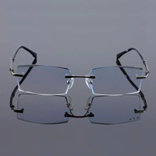Load image into Gallery viewer, Reven Jate 58130 Pure Titanium Rimless Diamond Cutting Man Glasses Frame Optical Prescription Eyeglasses Men Eyewear Fashion