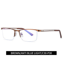 Load image into Gallery viewer, Reven Jate 5916 Half Rim Alloy Front Flexible Plastic TR-90 Temple Legs Optical Eyeglasses Frame for Men and Women Eyewear