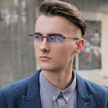 Load image into Gallery viewer, Reven Jate 5916 Half Rim Alloy Front Flexible Plastic TR-90 Temple Legs Optical Eyeglasses Frame for Men and Women Eyewear