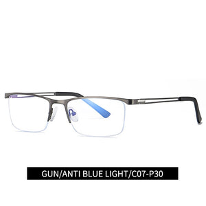 Reven Jate 5916 Half Rim Alloy Front Flexible Plastic TR-90 Temple Legs Optical Eyeglasses Frame for Men and Women Eyewear