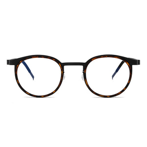 Reven Jate 9704 Optical Pure Titanium Round  Frame Prescription Eyeglasses Rx Men or Women Glasses for Male Female Eyewear
