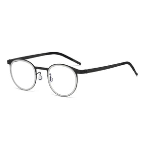 Reven Jate 9704 Optical Pure Titanium Round  Frame Prescription Eyeglasses Rx Men or Women Glasses for Male Female Eyewear