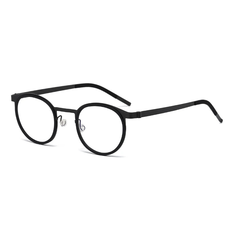 Reven Jate 9704 Optical Pure Titanium Round  Frame Prescription Eyeglasses Rx Men or Women Glasses for Male Female Eyewear