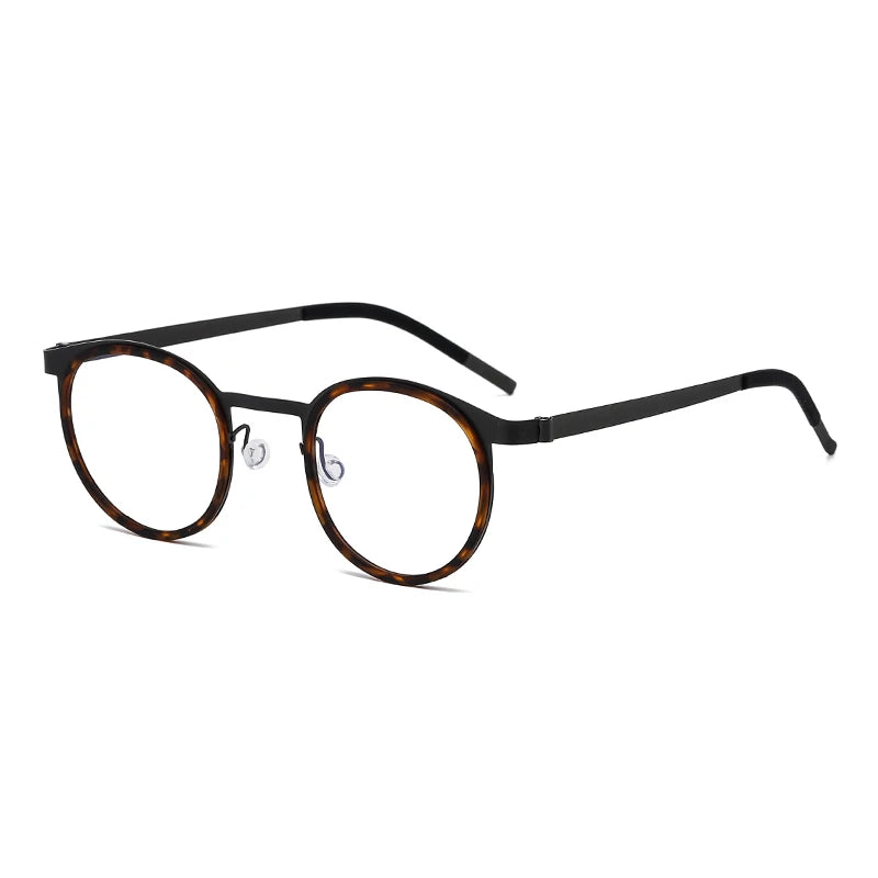 Reven Jate 9704 Optical Pure Titanium Round  Frame Prescription Eyeglasses Rx Men or Women Glasses for Male Female Eyewear