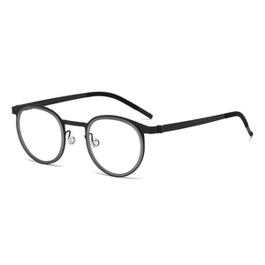 Reven Jate 9704 Optical Pure Titanium Round  Frame Prescription Eyeglasses Rx Men or Women Glasses for Male Female Eyewear