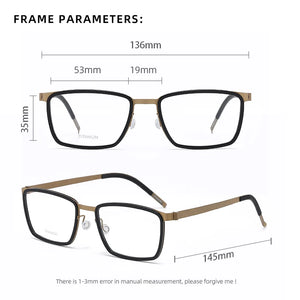Reven Jate 9711 Optical Glasses Pure Titanium Frame Prescription Eyeglasses Rx Men or Women Glasses for Male Female Eyewear
