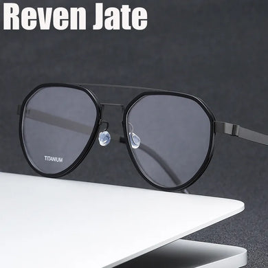 Reven Jate 9745 Optical Pure Titanium Round  Frame Prescription Eyeglasses Rx Men or Women Glasses for Male Female Eyewear