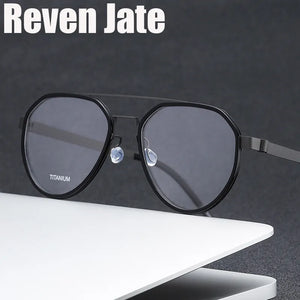 Reven Jate 9745 Optical Pure Titanium Round  Frame Prescription Eyeglasses Rx Men or Women Glasses for Male Female Eyewear