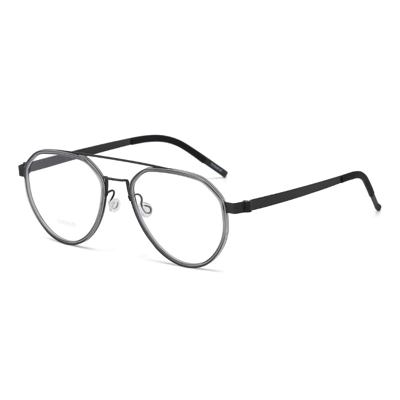 Reven Jate 9745 Optical Pure Titanium Round  Frame Prescription Eyeglasses Rx Men or Women Glasses for Male Female Eyewear