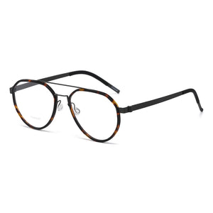 Reven Jate 9745 Optical Pure Titanium Round  Frame Prescription Eyeglasses Rx Men or Women Glasses for Male Female Eyewear