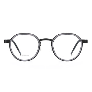Reven Jate 9759 Optical Pure Titanium Round Frame Prescription Eyeglasses Rx Men or Women Glasses for Male Female Eyewear