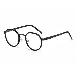 Reven Jate 9759 Optical Pure Titanium Round Frame Prescription Eyeglasses Rx Men or Women Glasses for Male Female Eyewear