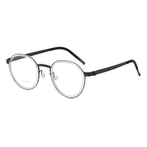 Reven Jate 9759 Optical Pure Titanium Round Frame Prescription Eyeglasses Rx Men or Women Glasses for Male Female Eyewear