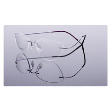 Carica l&#39;immagine nel visualizzatore di Gallery, Reven Jate Flexible Titanium Alloy Rimless Eyeglasses Frame for Optical Prescription Glasses Eyewear for Women and Men 20003