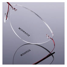 Carica l&#39;immagine nel visualizzatore di Gallery, Reven Jate Flexible Titanium Alloy Rimless Eyeglasses Frame for Optical Prescription Glasses Eyewear for Women and Men 20003